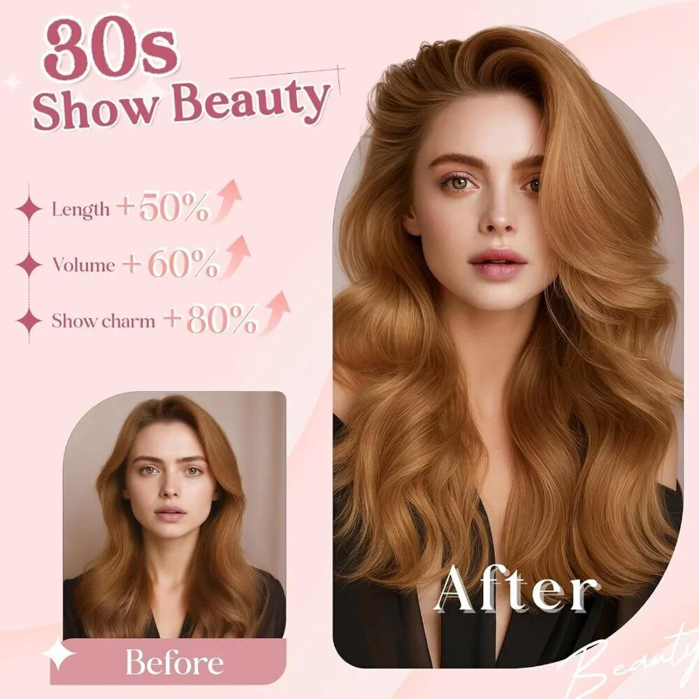 Clip In Hair Extensions Human Hair 8 Inches Medium Brown Dark Blonde Voluminous